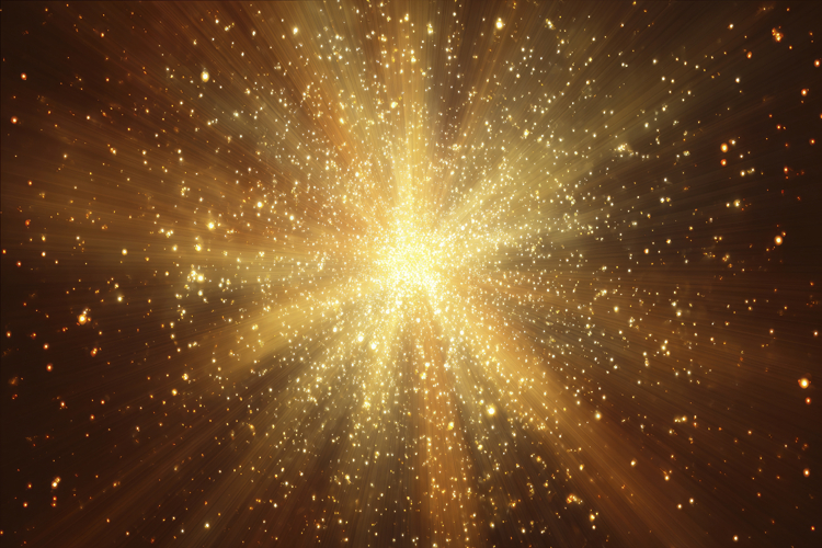 Golden Sparkling Starburst Background Wallpaper