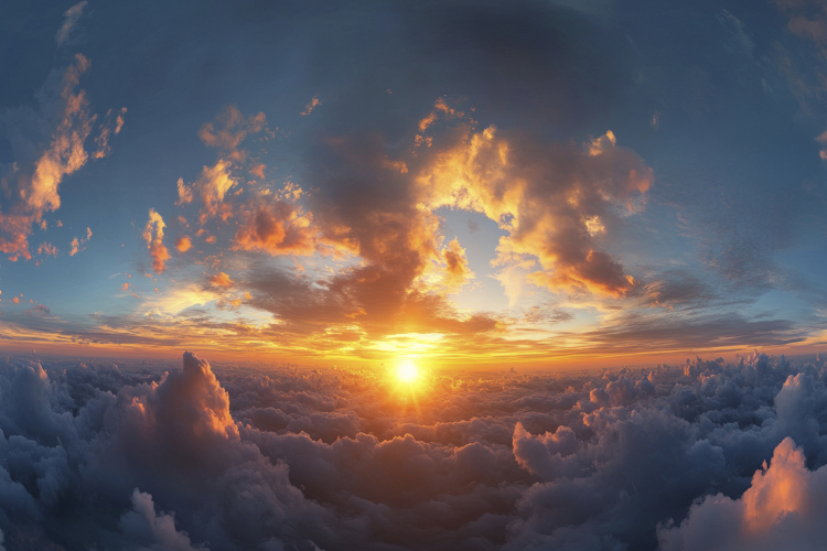 Sunrise and Clouds Background Wallpaper