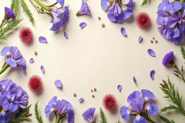 Purple Flowers Background Wallpaper