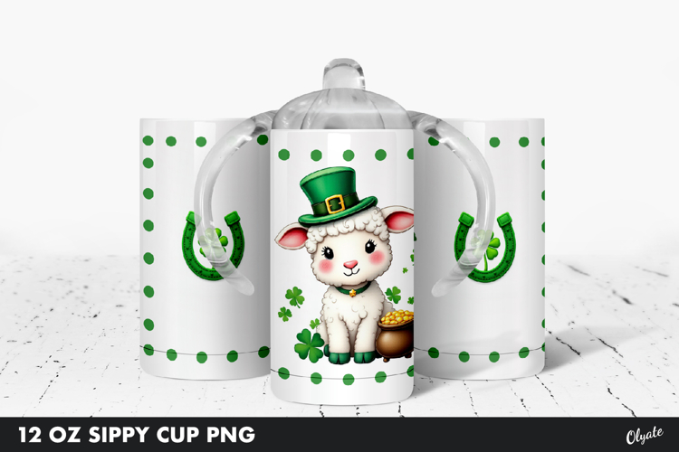 Sippy Cup Sublimation. Kids St Patrick’s Day Tumbler PNG