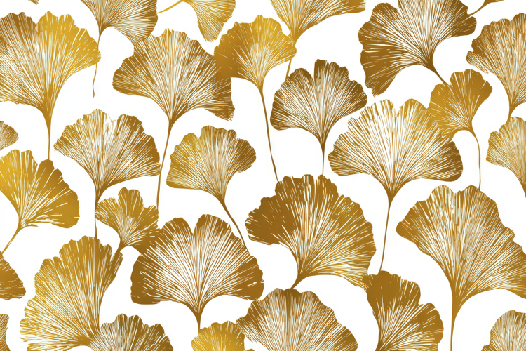 Gold Ginkgo Leaf Pattern Background