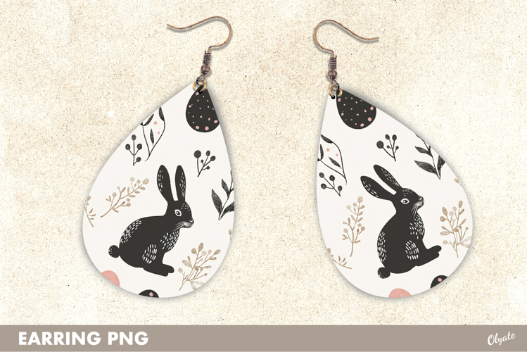 Earring Watercolor Sublimation. Easter Earrings Teardrop PNG
