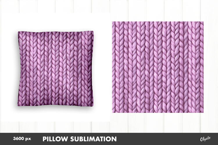 Pillow Faux Yarn Sublimation PNG, Crochet Pillow PNG