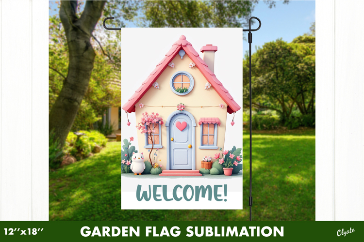 Spring Garden Flag PNG, Welcome Garden Flag PNG