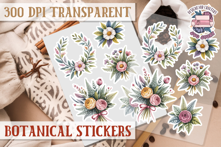 Botanical sticker sheet Spring Botanical PNG flowers