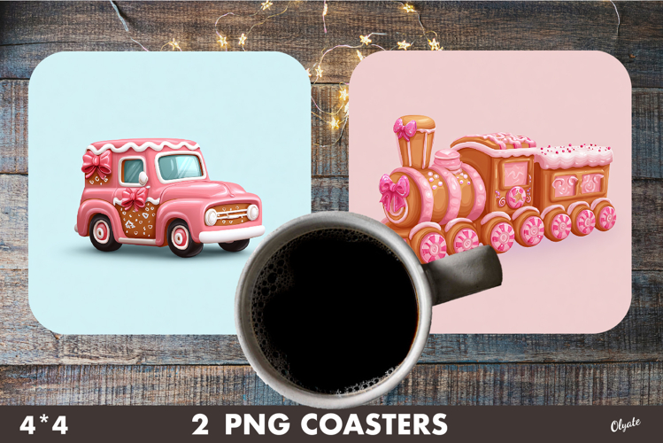 Christmas Cute Gingerbread Coaster PNG