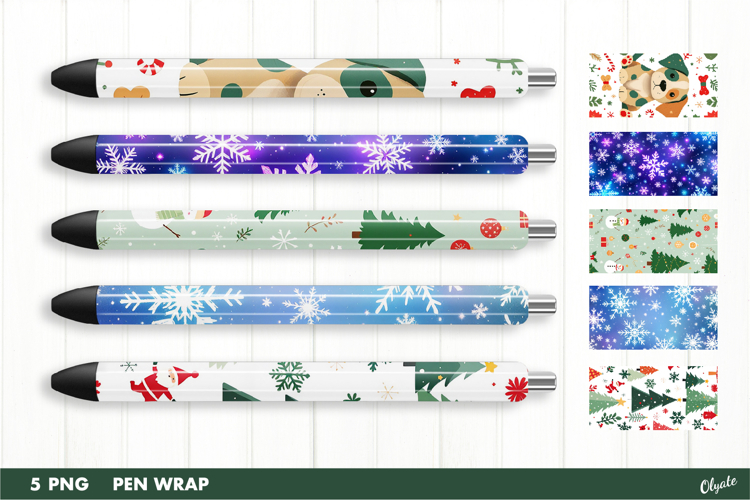 Christmas Pen Wraps. Sublimation Pen Wrap PNG