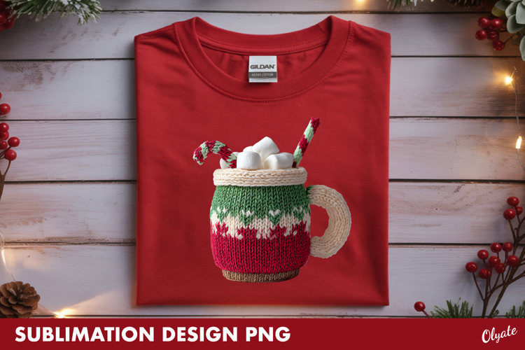 Knitting Coffee, Cappuccino PNG, Christmas Tshirt PNG