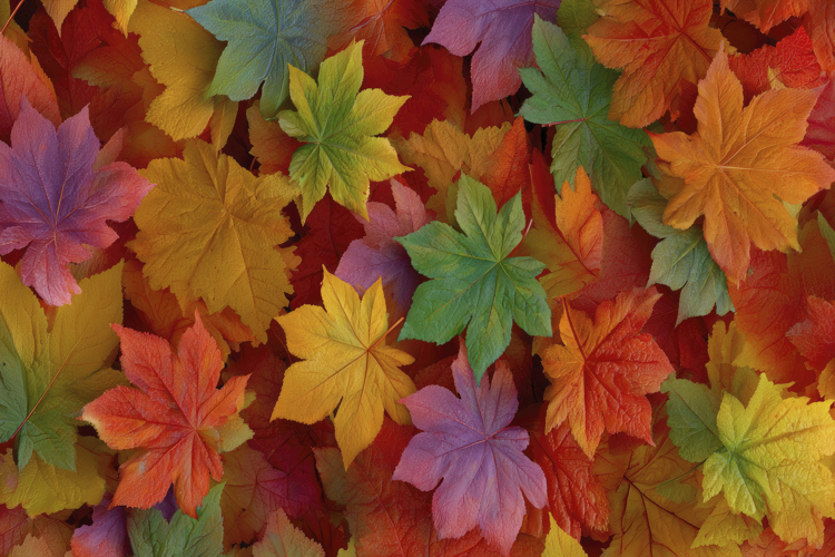 Multicolored Autumn Leaves Background