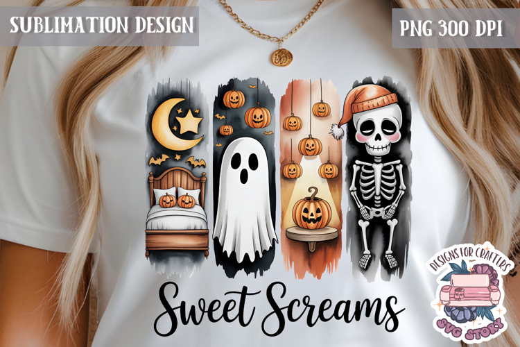 Halloween Watercolor Brushstrokes PNG Funny Ghost Design