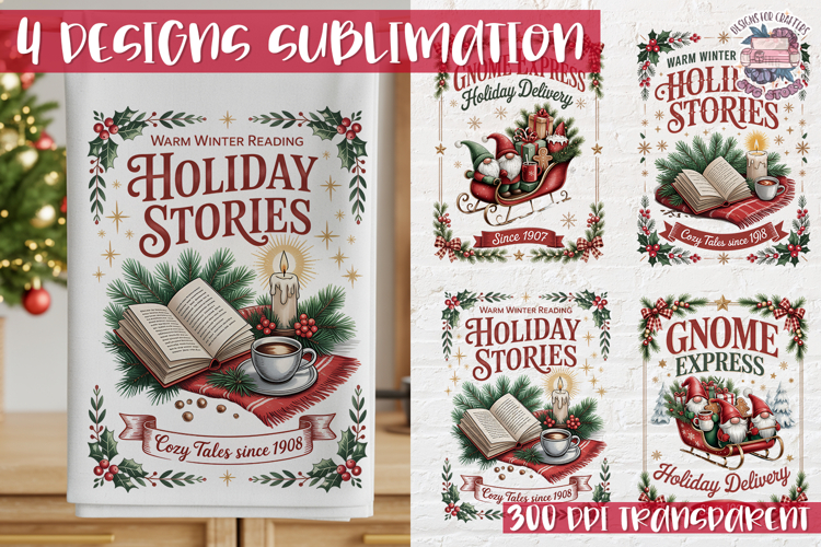 Christmas Vintage Quote Clipart PNG Sublimation 4 Design