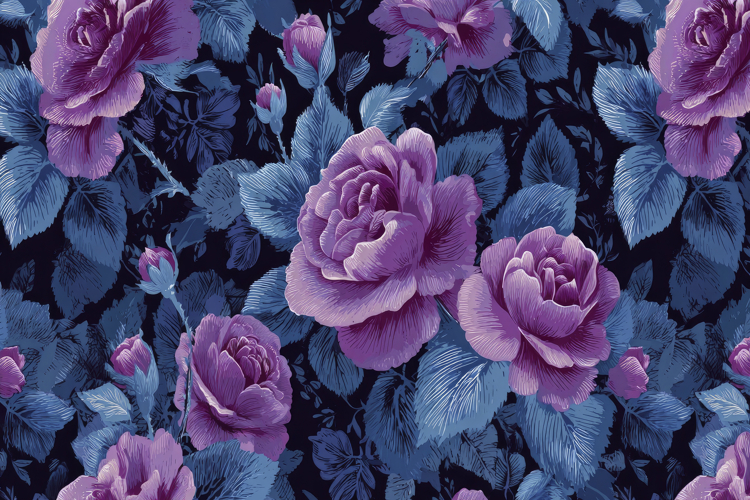 Purple Flowers Clipart Image 3
