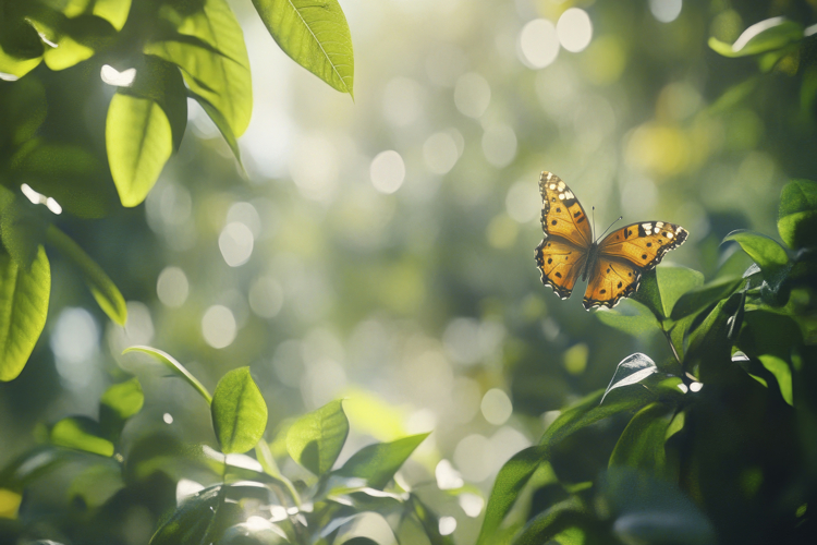 Butterfly with Nature Bokeh Background Wallpaper