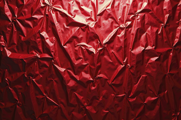 Crumpled Red Foil Texture Background Wallpaper