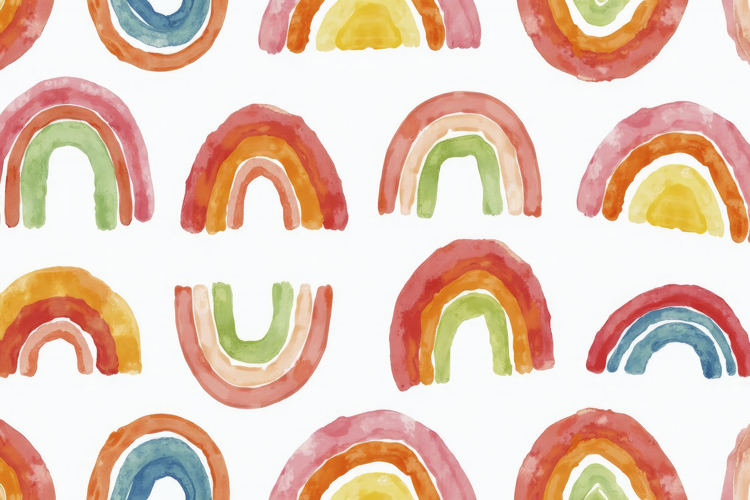 Rainbows and Circles Pattern Background Wallpaper