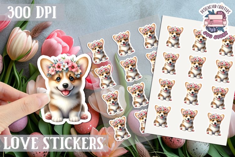 Spring sticker Cute animal with flowers Love PNG Funny