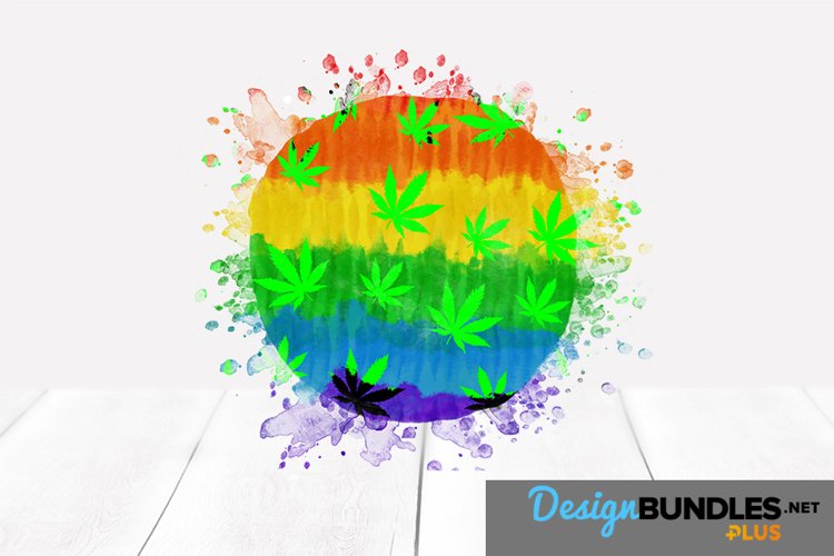 Rainbow Cannabis Sublimation Background example image 1