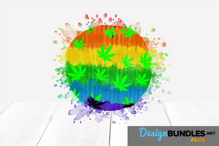 Rainbow Cannabis Sublimation Background