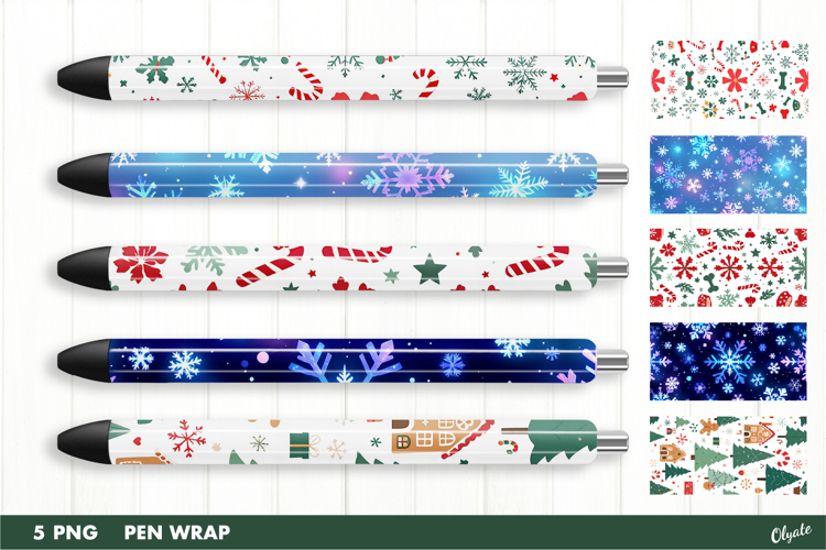 Christmas Pen Wraps. Sublimation Pen Wrap PNG