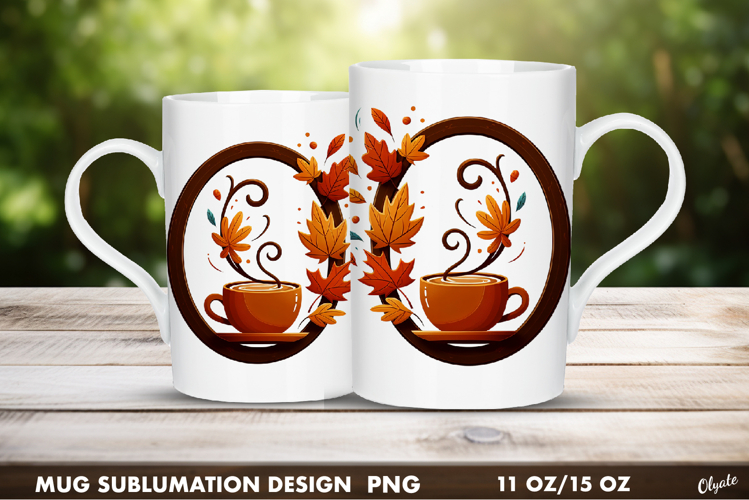 Autumn Frame PNG. Mug Wrap, 11 OZ, 15 OZ