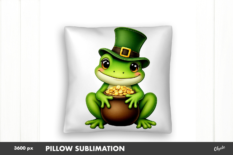St Patrick’s Day Pillow Sublimation, Pillow Frog PNG