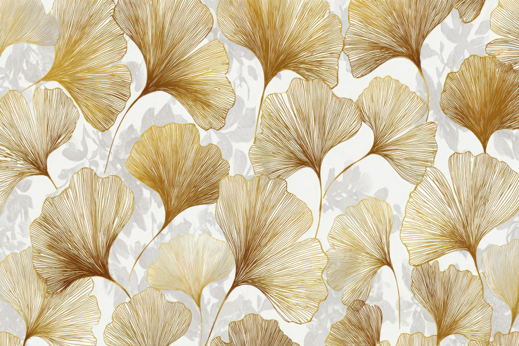 Gold Ginkgo Leaf Pattern Background