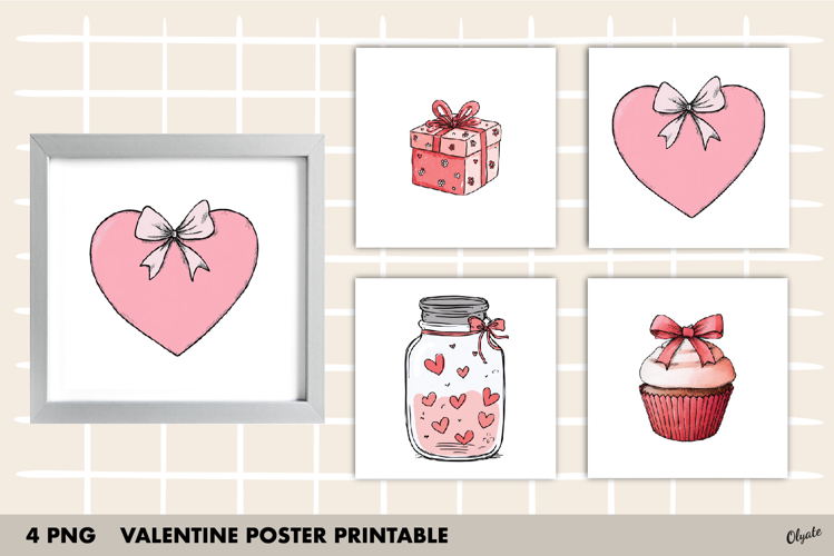 Valentines Day Wall Art PNG, Love Printable PNG