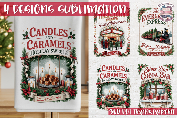 Christmas Vintage Quote Clipart PNG Sublimation 4 Design