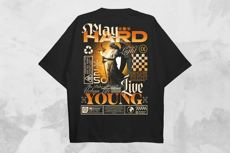 Play Hard Live Young Streetwear PNG T-shirt Design