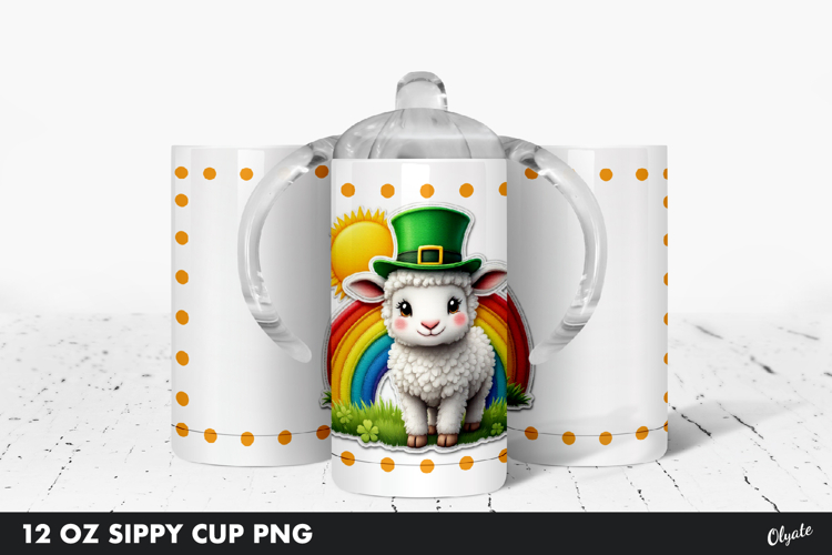 Sippy Cup Sublimation. Kids St Patrick’s Day Tumbler PNG