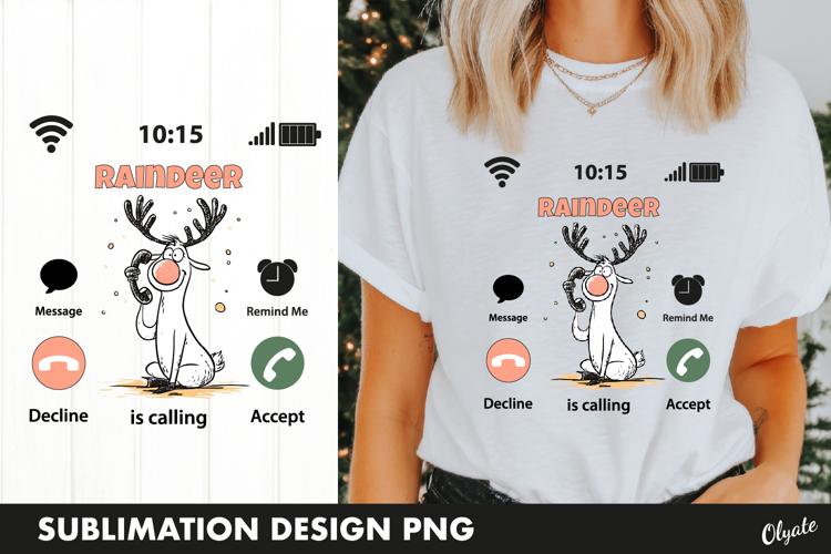 Santa Calling Tshirt PNG, Christmas Tshirt Design PNG
