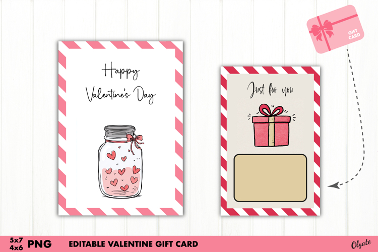 Valentine Gift Card Printable PNG, Valentines Day PNG