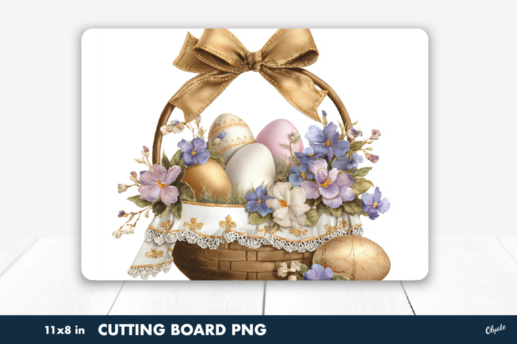Easter Basket Sublimation PNG, Kitchen Cutting Board PNG