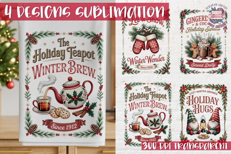 Christmas Vintage Quote Clipart PNG Sublimation 4 Design