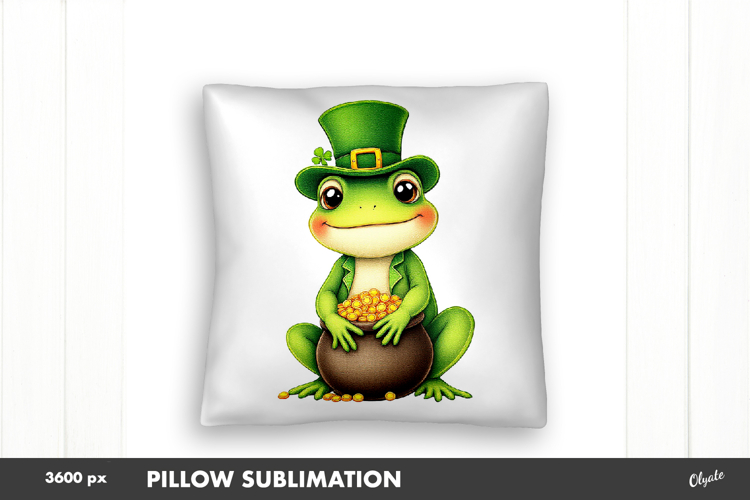St Patrick’s Day Pillow Sublimation, Pillow Frog PNG