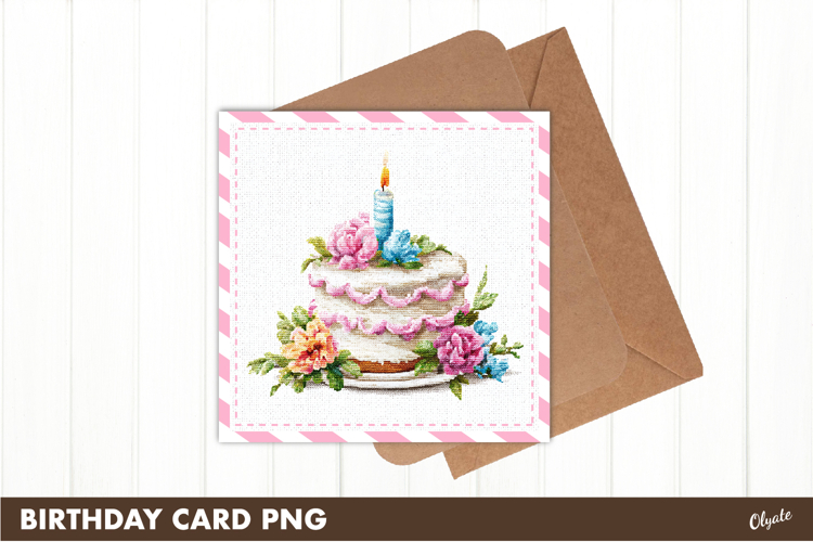 Happy Birthday Card PNG, Greeting Card Printable