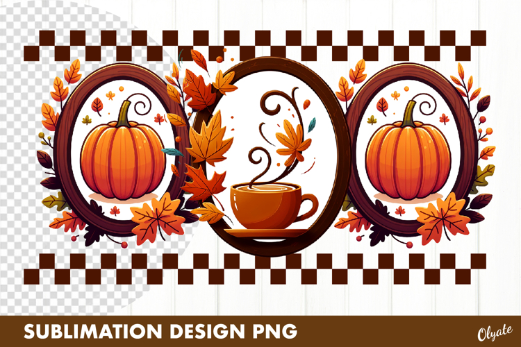 Fall Tshirt Sublimation. Coffee Frame Sublimation Tshirt PNG