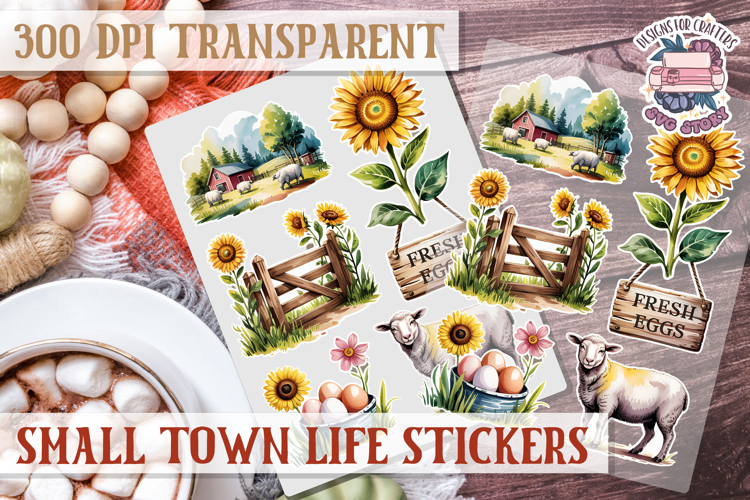 Small Town LIfe sticker Scrapbook PNG Village Garden Farm