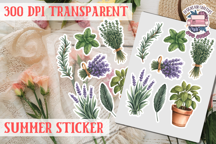 Summer sticker Cute flowers Love Picnic Beach Spring