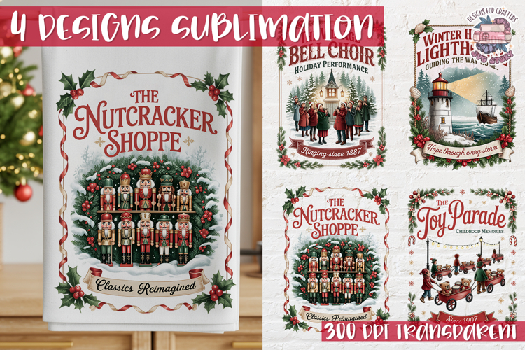 Christmas Vintage Quote Clipart PNG Sublimation 4 Design