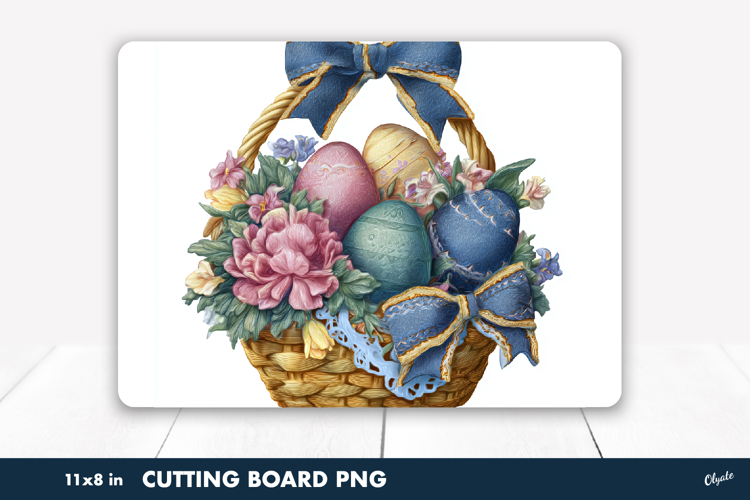 Easter Basket Sublimation PNG, Kitchen Cutting Board