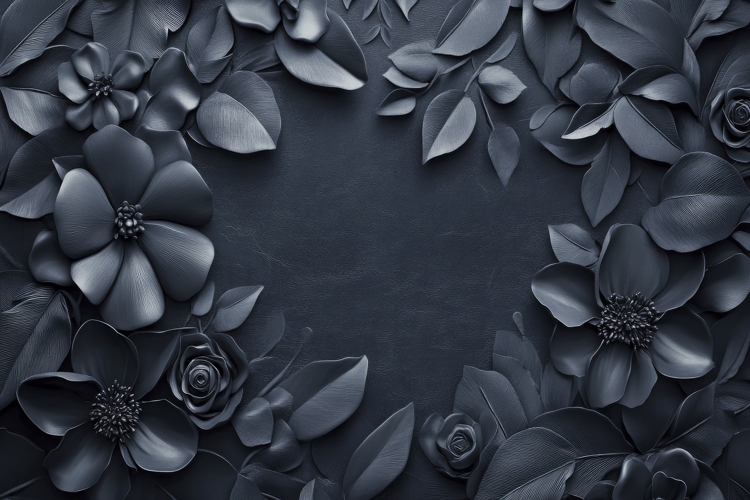 Black Floral Background Wallpaper