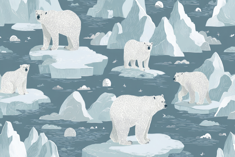 Polar Bears and Icebergs Background Wallpaper
