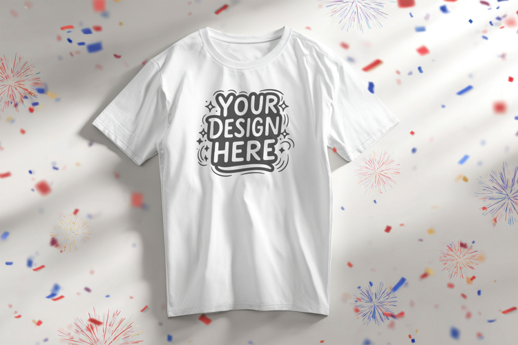 Birthday Confetti T-Shirt Mockup PSD JPG