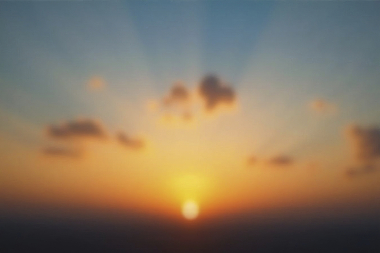 Sunset Scene with Blur Background Wallpaper