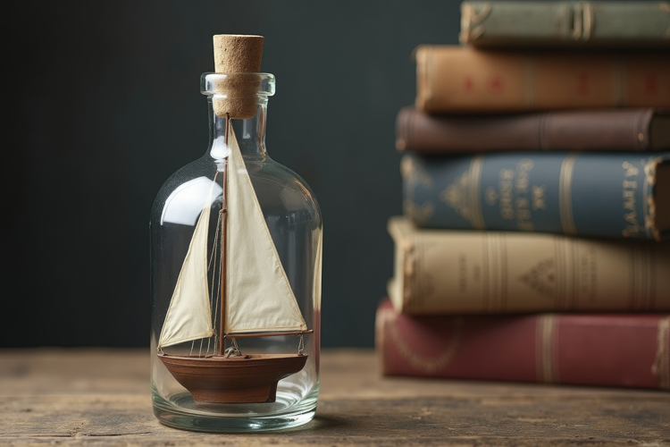 Sailboat in Bottle Background Wallpaper