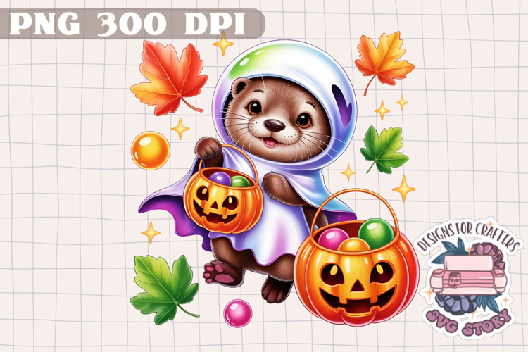 Cute Halloween Animal Autumn Sublimation design Fall KIds