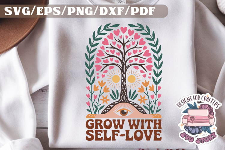 Boho Self Love Muted Colors SVG Design Care Aesthetic