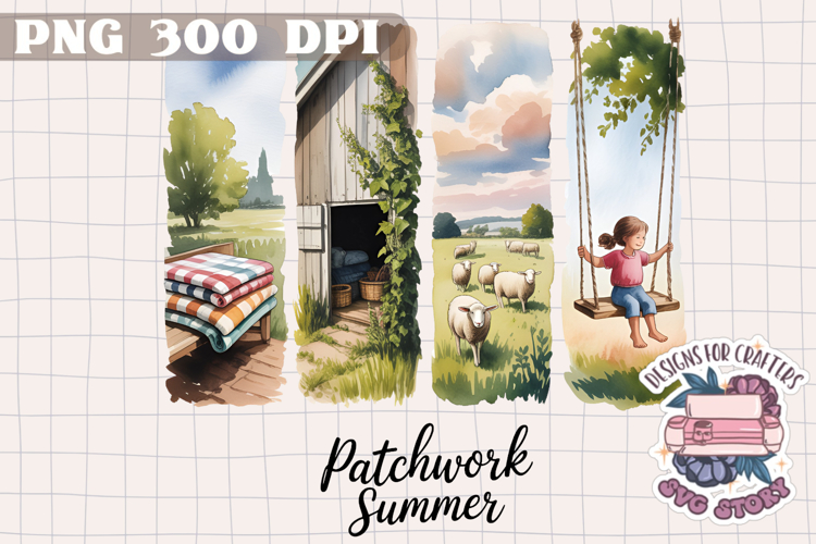 Summer Farm Brushstrokes PNG Sublimation Rustic Country