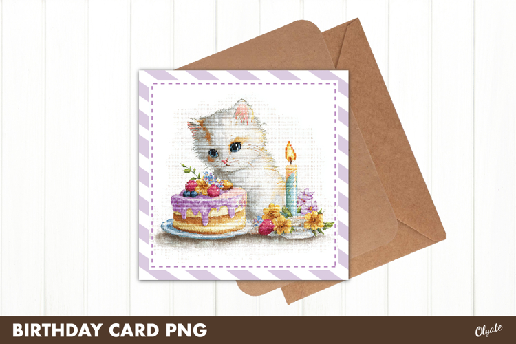 Happy Birthday Card PNG, Greeting Card Printable PNG